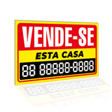 Placa Vende se Aluga se Casa Comércio Terreno Imóvel 50x30cm