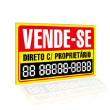 Placa Vende se Aluga se Casa Comércio Terreno Imóvel 50x30cm