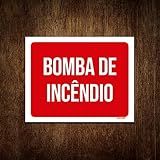 Placa Vermelha Sinalização Bomba De Incêndio 18x23