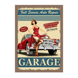 Placa Vintage Mdf Frase Carros Auto