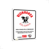 Placa Vizinhança Solidária 15x21cm Com 05 Unidades