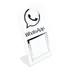 Placa Whatsapp Qr Code Display Acrílico Loja Balcão Branco Cor Branco E Prata