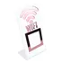 Placa Wifi Qr Code Display Acrílico De Mesa Balcão Branco Cor Branco E Rosa