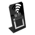 Placa Wifi Qr Code Display Acrílico De Mesa Balcão Preto Cor Preto E Prata