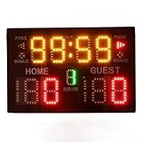 Placar Eletrônico De Basquete Display LED De 11 Dígitos Placar Digital Profissional Com Controle Remoto E Portátil Relógio De Pontuação De Mesa Para Beisebol Tênis Futebol