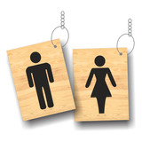 Placas Banheiro Masculino Feminino Para Chaveiro