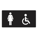 Placas Banheiro Wc Sinalização Acrílico Preto Vazado 2pcs