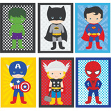 Placas Bebê Kids Super Heróis Decorativos