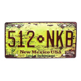 Placas Carros Decorativa Parede Aço Metalica New Mexico