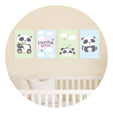 Placas Decorativas Animais Pandas 20x30cm Kit