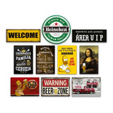 Placas Decorativas Bebidas Cervejas Frases Kit