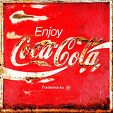 Placas Decorativas Coca Cola Quadrada Enferrujada