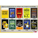 Placas Decorativas Quadros Bares Cerveja Bebidas Kit 10unid