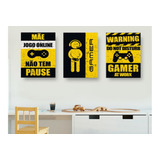 Placas Quadro Decorativo 3 Pçs Mdf 20x30 Gamers