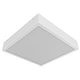 Plafon 25x25cm De Sobrepor Aço E Vidro Quadrado Sala Cozinha Quarto E Banheiro 1000 25 Branco Texturizado 