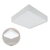 Plafon Acrílico Sobrepor 50x50 Cm Luminária Quadrada 4x E27 Cor Branco