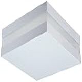 Plafon De Sobrepor Quadrado Bilbao Branco Para Para 02 Lâmpadas Bulbo Led E 27 TUALUX 26X26 Cm Medio