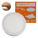 Plafon Led De Sobrepor Redondo 24w Bronzearte Llum 3000k Cor Branco 110v 220v