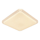 Plafon Led Efeito Cristal 40w Quadrado Sobrepor 3 Cores 40cm