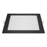Plafon Led Embutir Qua Preto 3000k Branco Quente 22x22 18w 110v 220v