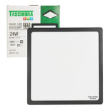 Plafon Painel Led Taschibra Lys Black 24w Sobrepor Quadrado