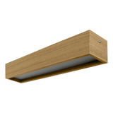 Plafon Wood Retângular T8 124x13xh10cm   2 Luzes   Freijó