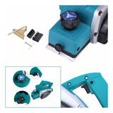 Plaina Elétrica 550w Profissional 82mm Azul Nakan