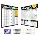 Planejadores Mensal/semanal Dinâmicos 50x80 + 91 Imãs + Tecnologia - Kit Organizador Calendário, To Do List De Tarefas E Obrigações