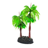 Planta Artificial Coqueiro Duplo Enfeite Aquário Decoração