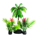 Planta Artificial Tropical Floral Coqueiro Aquário