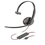 Plantronics Blackwire 3210 USB C Headset Fone De Ouvido Monocromático Com Fio