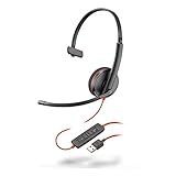 Plantronics Fone De Ouvido Monoaural Com Fio Blackwire 3210, Preto