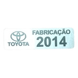 Plaqueta Ano Fabricacao Toyota