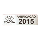 Plaqueta Ano Fabricacao Toyota