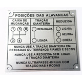 Plaqueta Placa 4 Marchas Jeep Willys Cambio Painel Cj3 Cj5