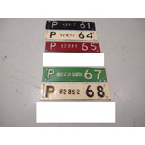 Plaquetas Antigas Placa Amarela Laranja Carro Moto Unidade