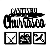 Plaquinha Cantinho Do Churrasco Churrasqueira Decoração Mdf Placa Decorativa
