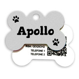 Plaquinha De Identificação Gravada Cachorro Gato Pet Qr Code