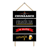 Plaquinha Decorativa Para Cozinha Família Churrasco
