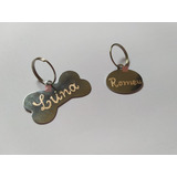 Plaquinha Identificação Cor Prata Pet Dog Tag Personalizada