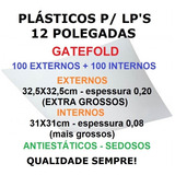 Plástico Lp Vinil Capa Gatefold 100 Ext 0,20 + 100 Int 0,08