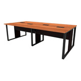 Plataforma De Trabalho 4 Lugares 2 40m Pé Metal Nogal Pr F5