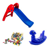 Play Ground Infantil Escorregador Infantil 100 Blocos Brinde