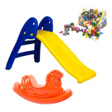 Play Ground Infantil Escorregador Infantil 200 Blocos Brinde