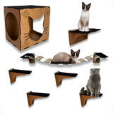 Play Suspenso 7 Pçs Mdf Para Gatos Prateleira Nicho Ponte