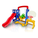 Playground 5x1 Escorregador Balanço Cesta Basquete Gol Importway
