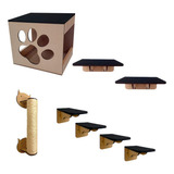 Playground Gato 7pçs Ponte Degrau Nicho Brinde Promoção