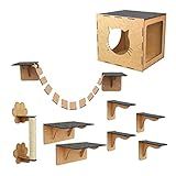 Playground Gato Com 9 Peças Kit Brinquedo Gato Com Nicho Arranhador Prateleira