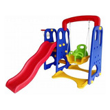 Playground Infantil 3x1 Escorregador Balanço Azul