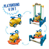 Playground Infantil 4 Em 1 Balanço Carrinho Gangorra Pula pula Lazer Plástico Brinqway Bw 214 Cor Colorido Importway